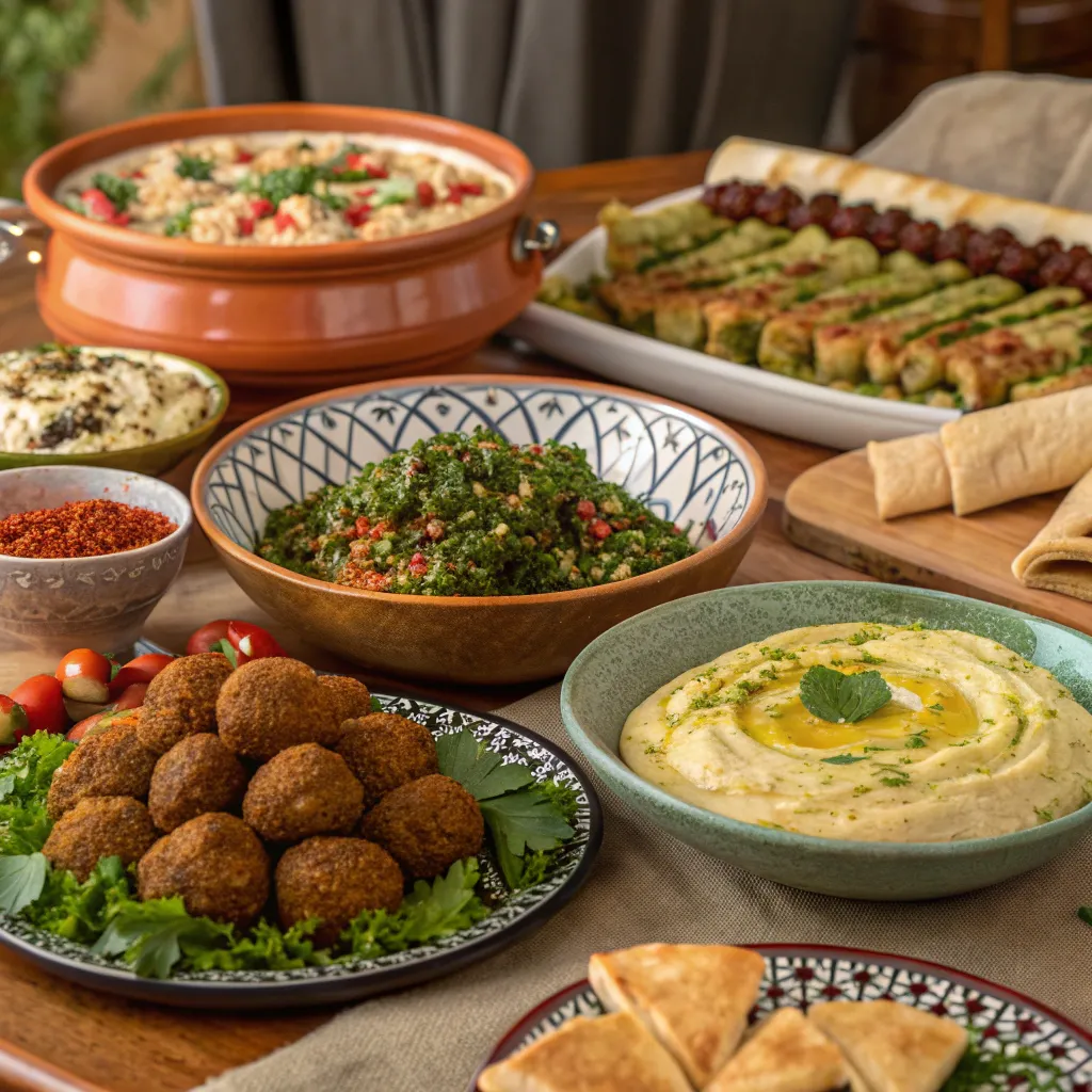 Middle Eastern cuisine with a variety of dishes